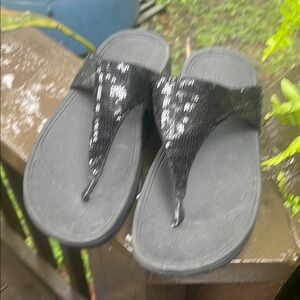 Fitflop Black Sequin Sandals